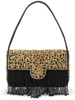 Peora - Black Embellishments Handbag
