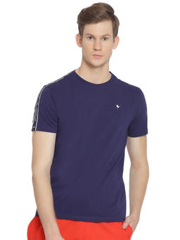 AM SWAN - Mens Solid Astral Aura T-shirt In Navy Blue