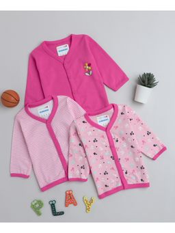 Bumzee - Pink Girls Full Sleeves Jablas (Pack of 3)