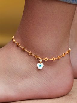 MINUTIAE - Gold-Plated Motif Chain Medium Anklet for Womens