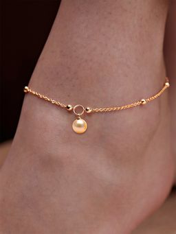 MINUTIAE - Gold-Plated Motif Chain Medium Anklet for Womens