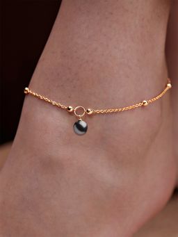 MINUTIAE - Gold-Plated Motif Chain Medium Anklet for Womens