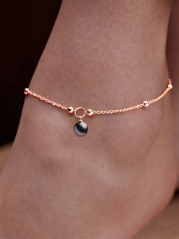MINUTIAE - Rose Gold-Plated Motif Chain Medium Anklet for Womens