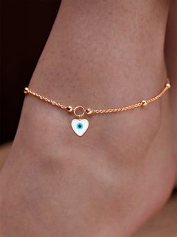 MINUTIAE - Gold-Plated Motif Chain Medium Anklet for Womens