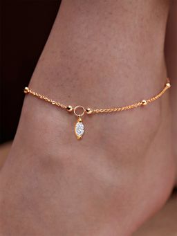 MINUTIAE - Rose Gold-Plated Motif Chain Medium Anklet for Womens