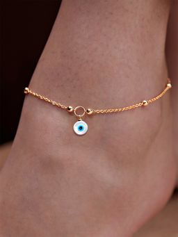 MINUTIAE - Gold-Plated Motif Chain Medium Anklet for Womens