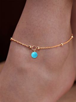 MINUTIAE - Gold-Plated Motif Chain Medium Anklet for Womens