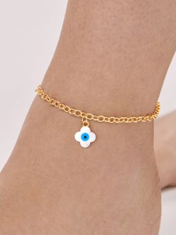 MINUTIAE - Gold-Plated Motif Chain Medium Anklet for Womens