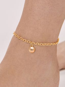MINUTIAE - Gold-Plated Motif Chain Medium Anklet for Womens