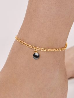 MINUTIAE - Gold-Plated Motif Chain Medium Anklet for Womens