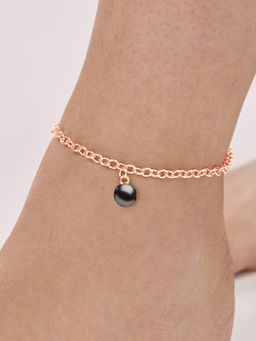 MINUTIAE - Rose Gold-Plated Motif Chain Medium Anklet for Womens