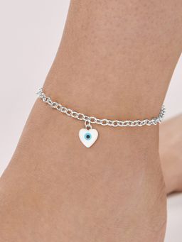 MINUTIAE - Silver-Plated Motif Chain Medium Anklet for Womens
