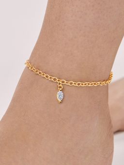 MINUTIAE - Gold-Plated Motif Chain Medium Anklet for Womens