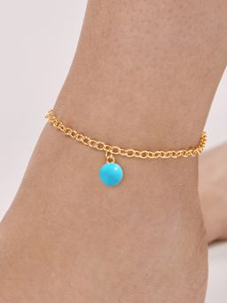 MINUTIAE - Gold-Plated Motif Chain Medium Anklet for Womens