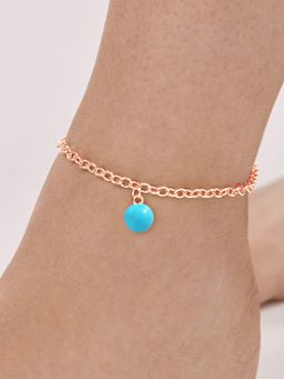 MINUTIAE - Rose Gold-Plated Motif Chain Medium Anklet for Womens
