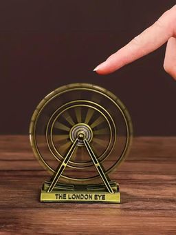 DecorTwist - Metal London Eye Antique Vintage Statue Decorative Showpiece for Home Decor (Gold)