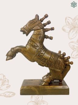 Maatir - 12-18 inch Jumping Horse Wooden Figurine