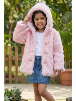 Lagorii - Baby Pink Soft And Warm Faux Fur Jacket