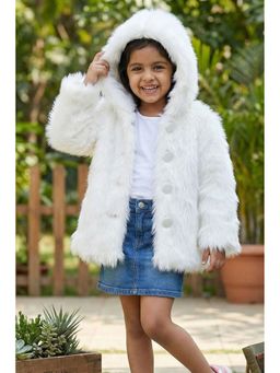 Lagorii - White Soft And Warm Faux Fur Jacket