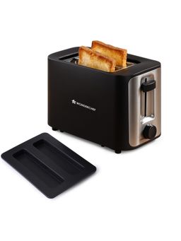 Wonderchef - Black Roma 2-Slice Pop-Up Toaster with Lid Cover