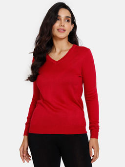 Zivame - Flat Knit Poly Lounge Top - Rose Red