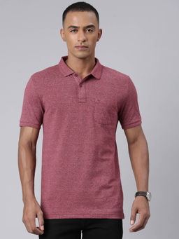 Classic Polo - Mens Solid Burgundy Collar Neck Polo T-Shirt
