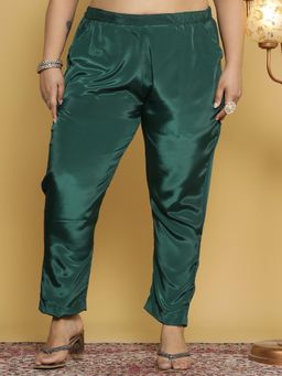 LetsDressUp - Green Solid Regular Pant