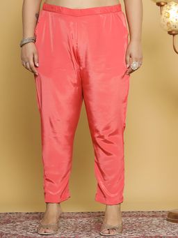LetsDressUp - Coral Solid Regular Pant
