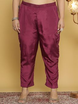 LetsDressUp - Wine Solid Regular Pant