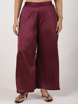 LetsDressUp - Wine Solid Regular Pant