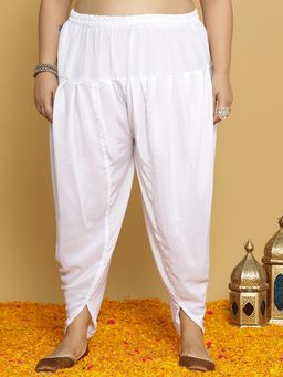 LetsDressUp - White Solid Regular Salwar