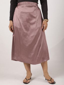 LetsDressUp - Mauve Solid Regular Skirt