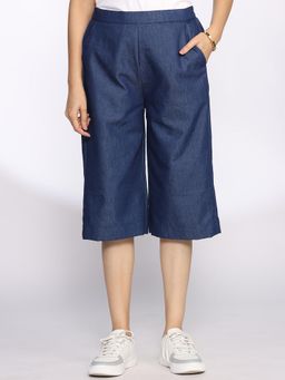 LetsDressUp - Navy Blue Solid Regular Culottes