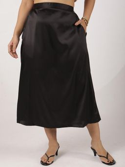 LetsDressUp - Black Solid Regular Skirt