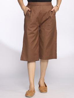 LetsDressUp - Brown Solid Regular Culottes