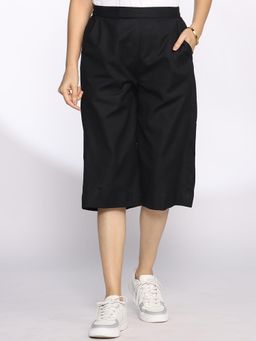 LetsDressUp - Black Solid Regular Culottes