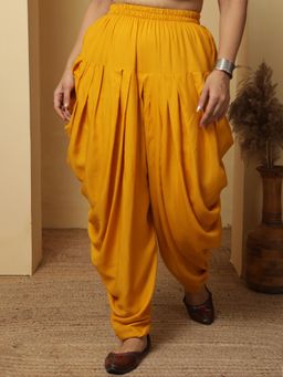 LetsDressUp - Mustard Solid Regular Dhoti