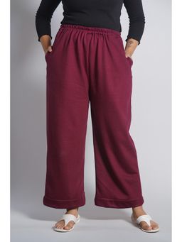 LetsDressUp - Wine Solid Regular Palazzo