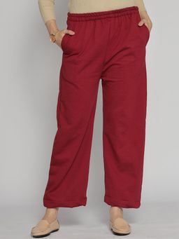 LetsDressUp - Maroon Solid Regular Palazzo