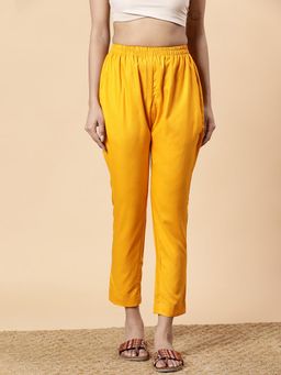 LetsDressUp - Mustard Solid Regular Pant