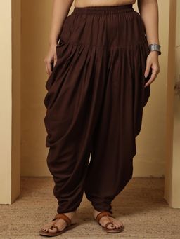 LetsDressUp - Brown Solid Regular Dhoti