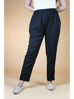 LetsDressUp - Black Solid Regular Pant