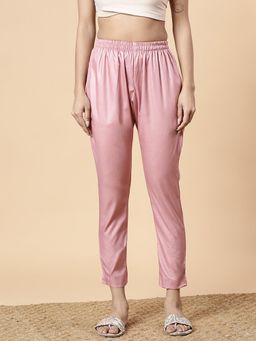 LetsDressUp - Pink Solid Regular Pant
