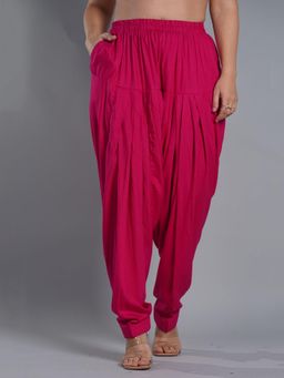 LetsDressUp - Magenta Solid Regular Salwar
