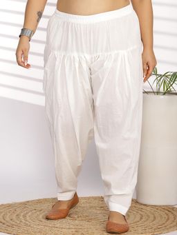 LetsDressUp - White Solid Regular Salwar