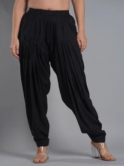 LetsDressUp - Black Solid Regular Salwar