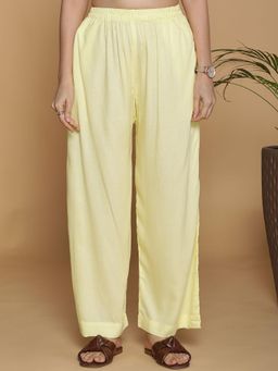 LetsDressUp - Yellow Solid Regular Palazzo