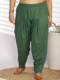 LetsDressUp - Green Solid Regular Salwar