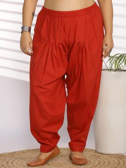 LetsDressUp - Red Solid Regular Salwar