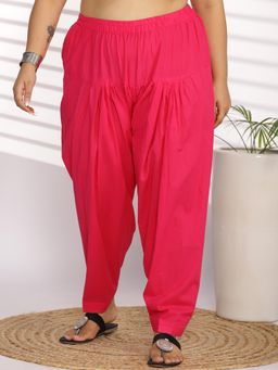 LetsDressUp - Pink Solid Regular Salwar